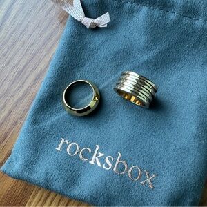 Rockbox Rebl Gold Rings Set Size 7